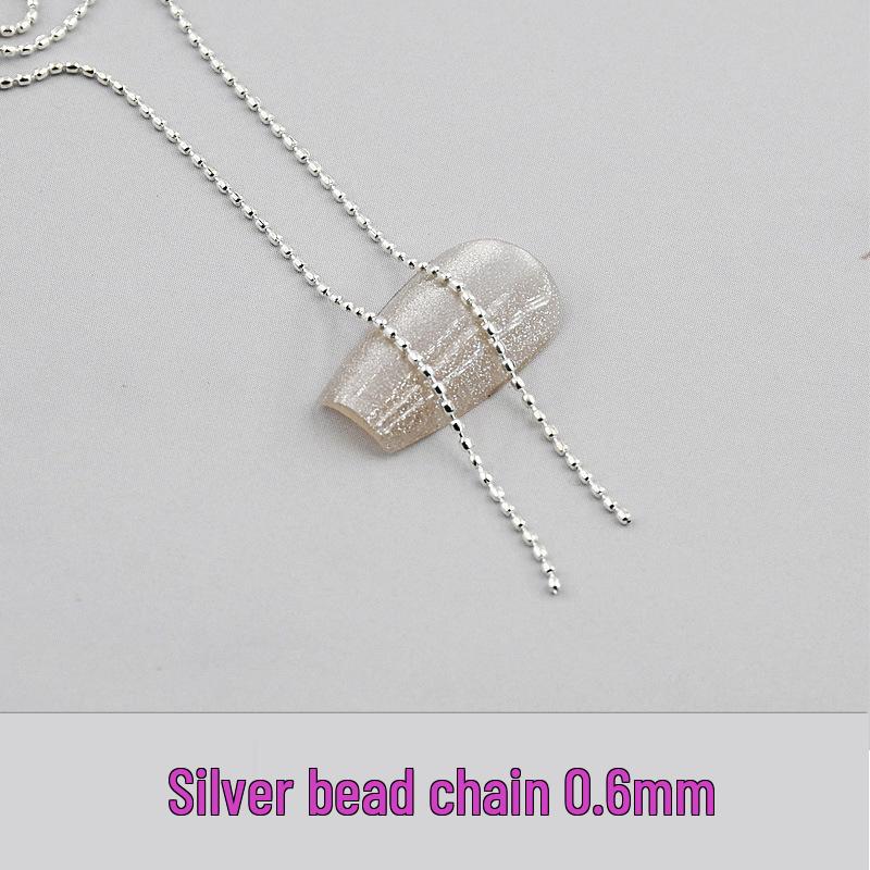 Všestranný extra malý 90cm kovový řetízek s korálky na nail art pro DIY nehtové doplňky