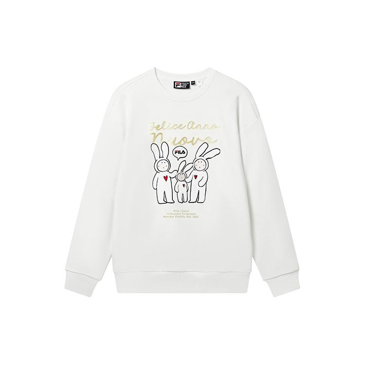 FILA CNY X Buer Rabbit Sweatshirt Unisex Cloud White F11U319202F-WT XL