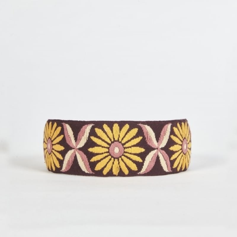 LALA Sunflower Embroidered Hairband P-Wine