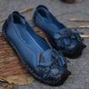 Handmade Flower Shoes Women Soft Flat Bottom Shoes Autumn Casual Sandals Genuine Leather Comfortable Breathable
