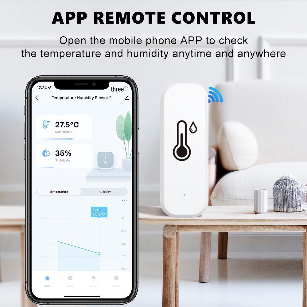 Tuya Smart WiFi Temperature & Humidity Sensor - Indoor Wireless Detector