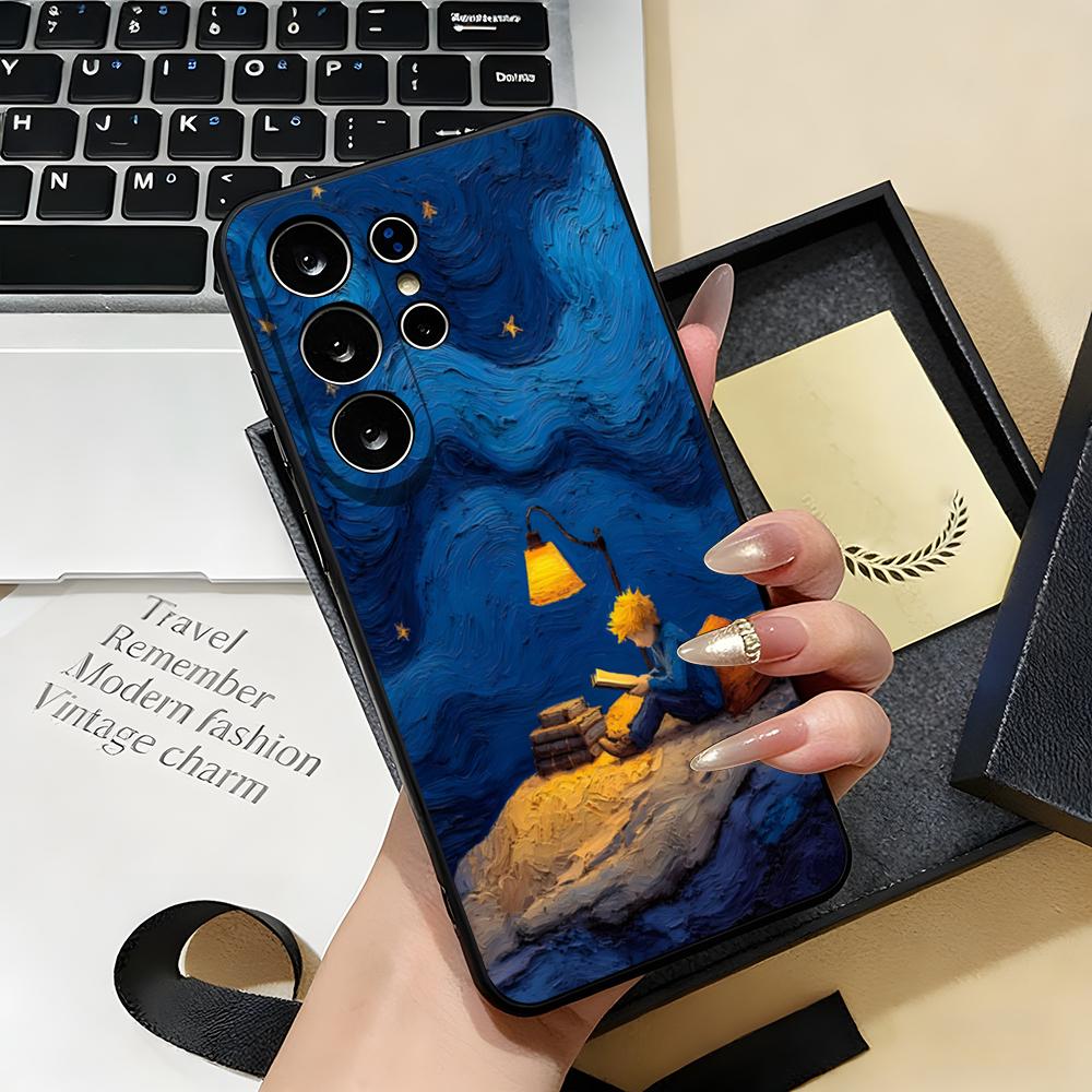 Little P-Prince And A F-fox Phone Case For Samsung S26 S25 S24 FE S23 S22 S21 Plus S20 Ultra Note20Ultra Black Soft Shell