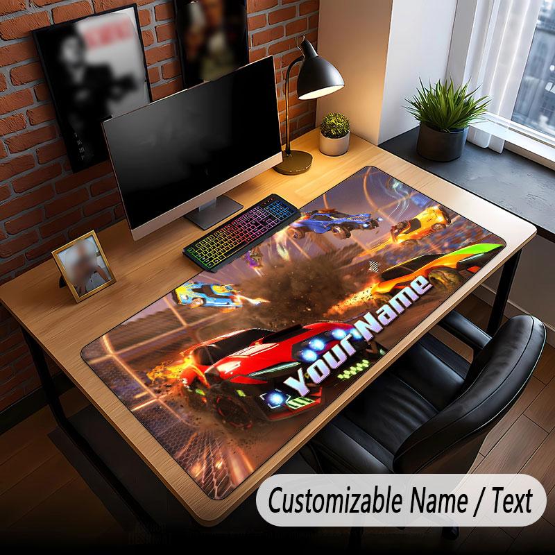 Custom Name Text Big Mouse Pad,Rocket League Soft Non Slip Extended Desk Mat For Home Office
