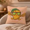 Mango illustration Cushion Cover Anti-dustmite Pillowcase Invisible zipper silky short plush Sofa cushion cover