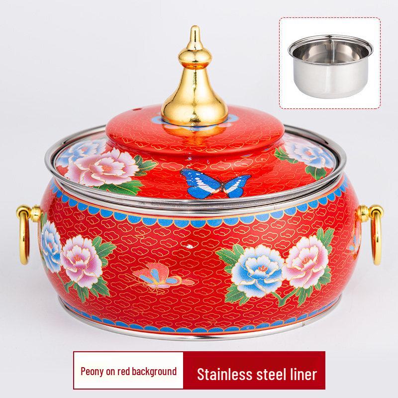 DM Cloisonné Copper Electric Hot Pot