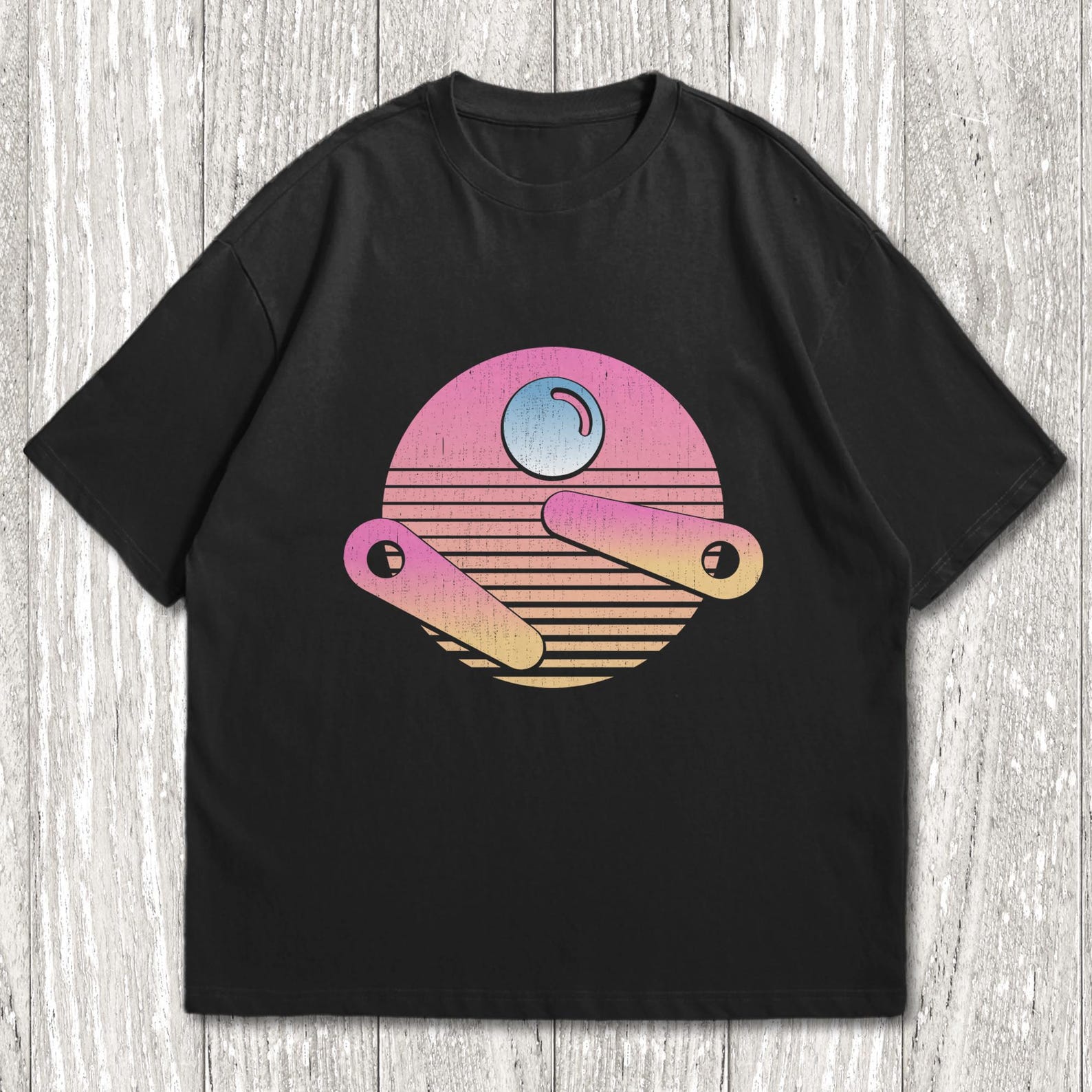 Pinball Shirt, Retro Arcade Game T-Shirt, Vintage Pinball Wizard Gamer Gift Idea Unisex T-Shirt XL