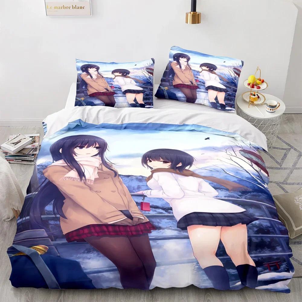 3D Print Kawaii Girl Anime Sexy Girl Comfortable Duvet Cover Pillowcase Bedding Set Children Bedroom Decoration Home Textile
