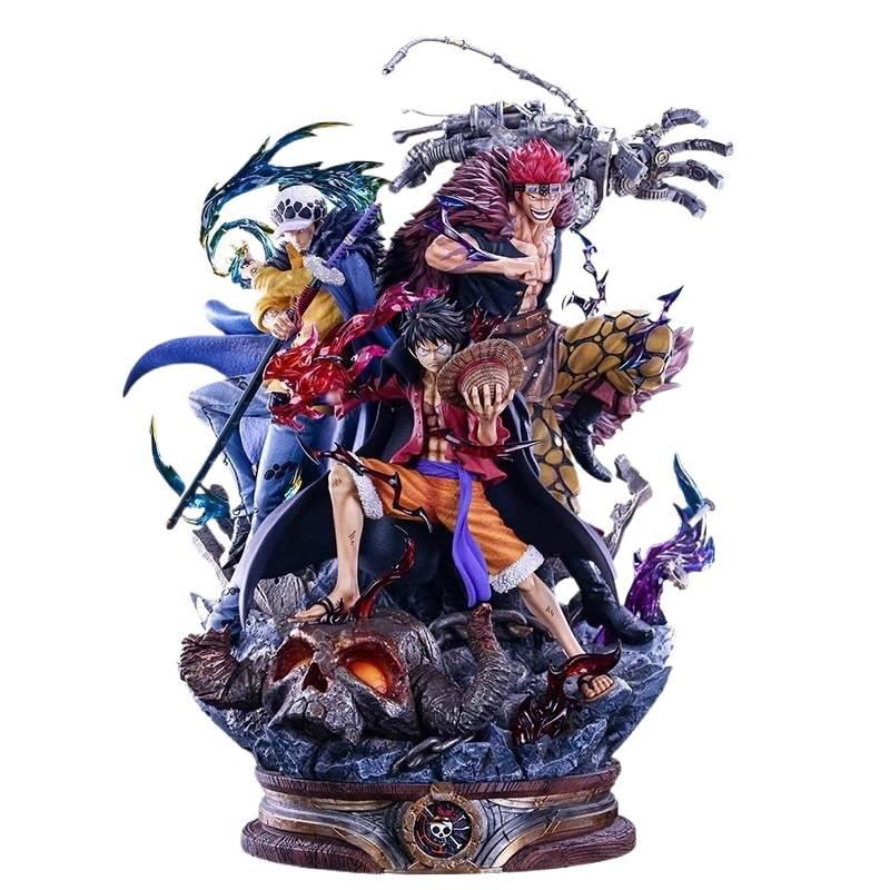 One Piece Figure LX Three Captain Ghost Island Luffy Kidrow Tabletop Ornament Anime Figure Large Model ONE PIECE