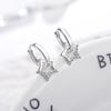 925 Silver Simple Zircon Hollow Star Pendant Hoop Earrings For Women Jewelry Party Gifts oorbellen