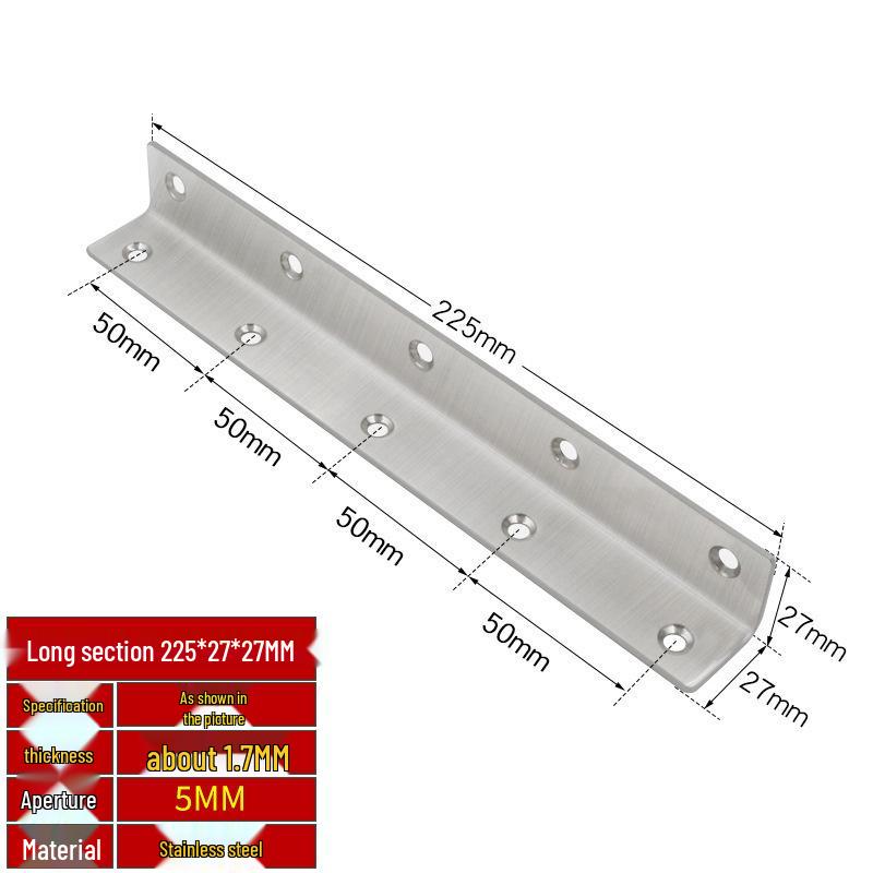 Thick Stainless Steel 90° Angle Bracket for Furniture Fastening