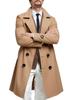 Herren Europäischer Zweireihiger Wollmantel - Langer Stil für Herbst/Winter