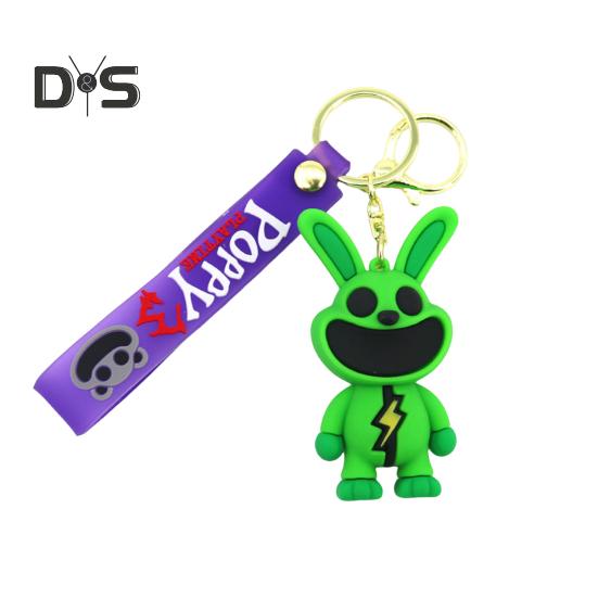 Cartoon Animal Keychain Scary Smiling Design Vibrant Color Keychain 3D  Animal Fun Men Women Backpack Pendant Keychain