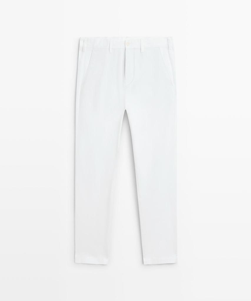 Masimodutti Cotton Blend Slim Fit Pants