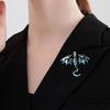 Pterosaur Enamel Brooch Pin Winter Rhinestone Lapel Pin Gothic Winter Jewelry