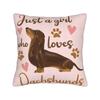 Just a Girl Who Loves Dachshunds Pillow Case  Kawaii Pillow Cover Square Pillowcases For Living Room Chair