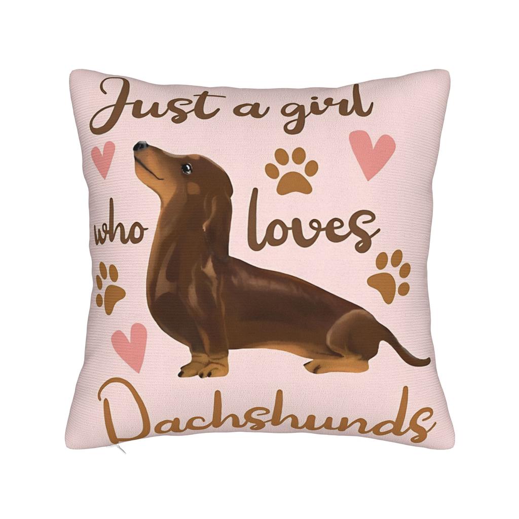 Black and Brown Dachshunds Pattern Pillow Cover  Morden Pillow Case For Sofa Home Decoration Comfy Pillowcases Gift
