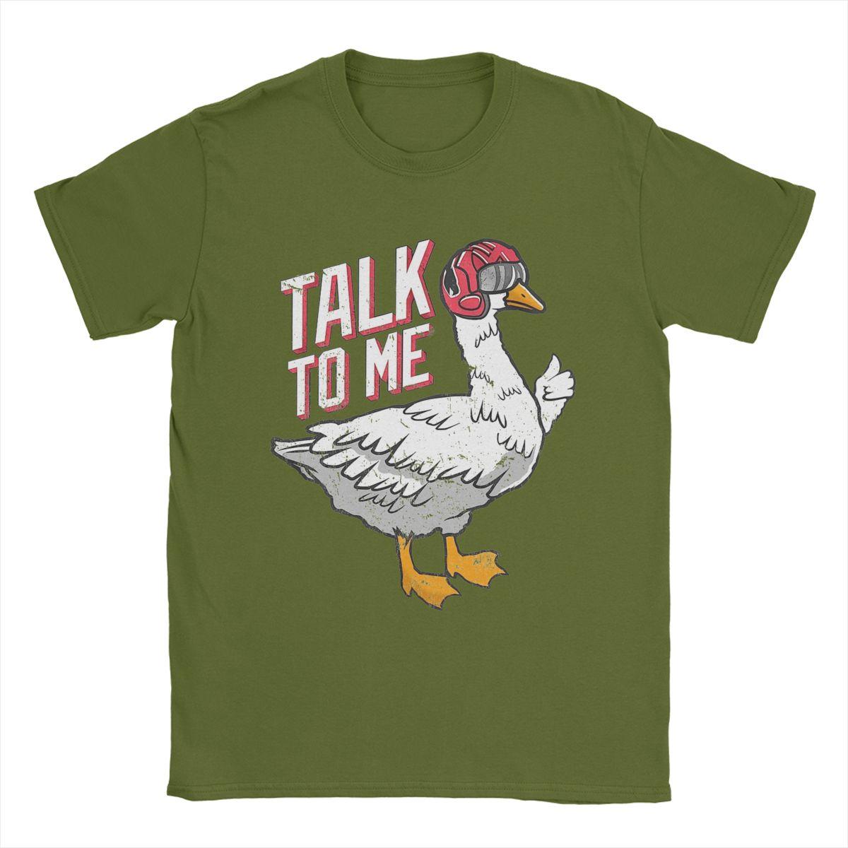 Футболки Talk To Me Goose для мужчин винтажная хлопковая футболка с круглым вырезом и коротким рукавом футболки 4XL 5XL одежда S армия зеленый 1865₽