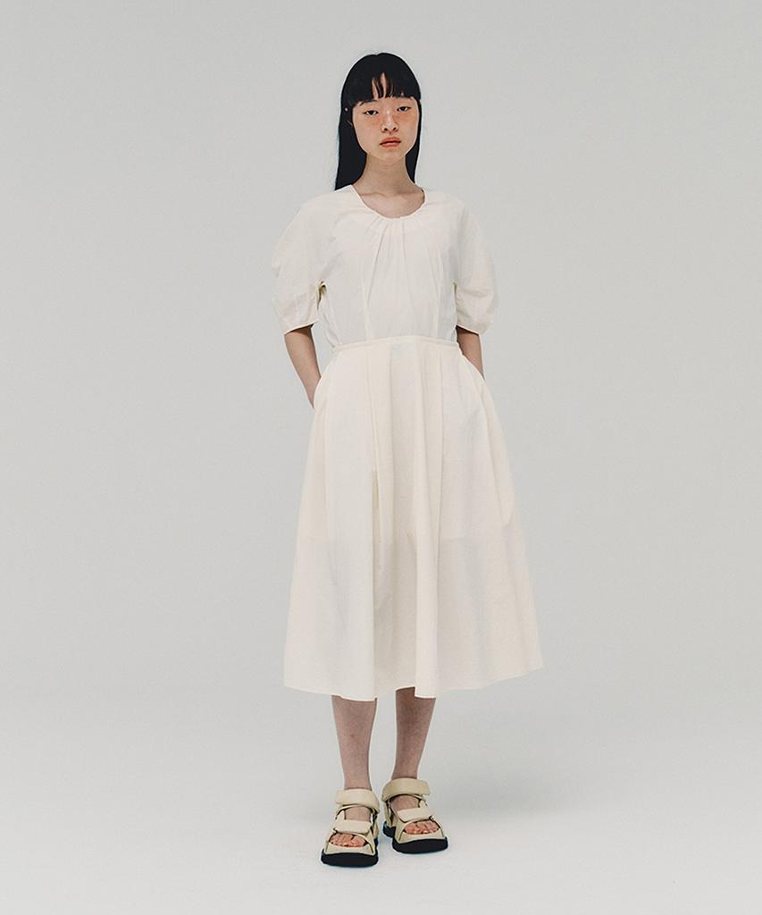 Awi Lantern Sleeve Dress_Cream