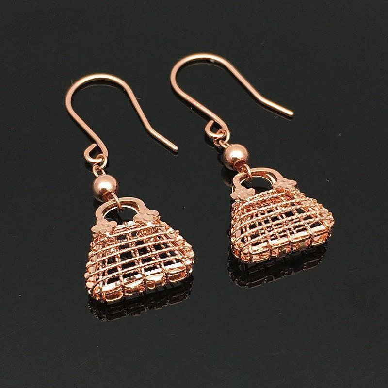 Фиолетовый Золотой Матовый Полый Кошелек Простая Личность Мода Темперамент Цвет Золотые Серьги Ушные Украшения Женские