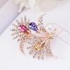 Elegant Women's Pearl & Rhinestone Cartoon Brooch Scarf Buckle with Diamond-Studded Alloy Corsage