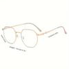 4PCS Ladies' Anti Blue Light Glasses Fashionable Eye Protection Color Changing Korean Version Octagonal Frame Design Metal Frame
