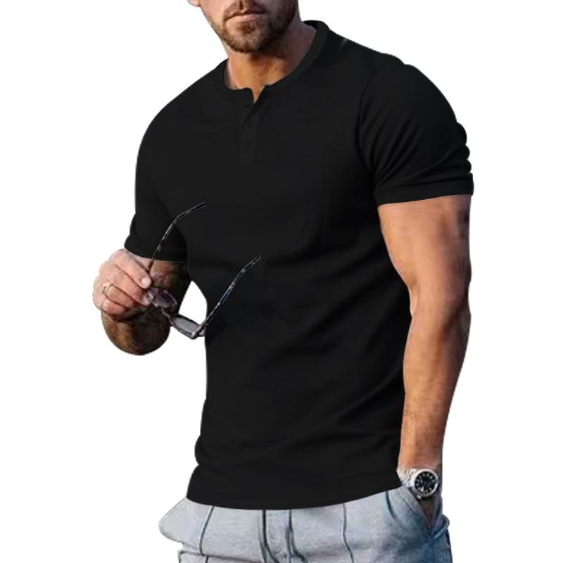 Sommer Neues Herren Kurzarm Rundhals Herren Slim Sportlich Lässig Halbarm T-Shirt Herren