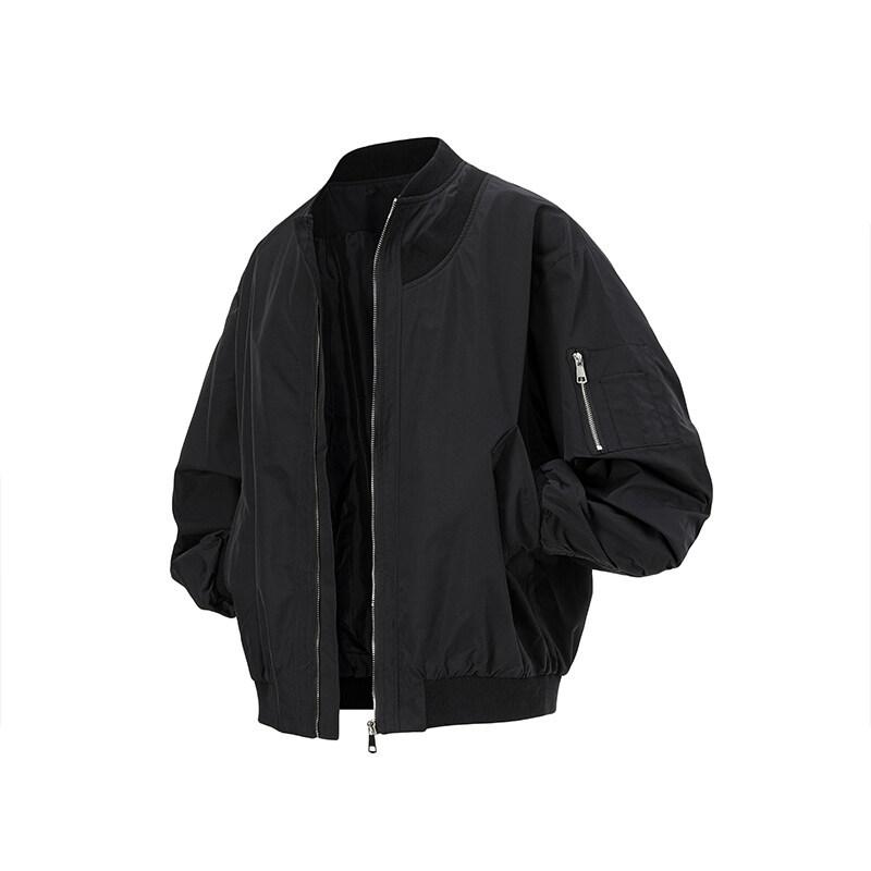 

Весенний дизайн Мужская куртка Мода Классический однотонный цвет Уличные бейсбольные куртки Повседневная уличная ветрозащитная куртка на молнии Свободные куртки XS чёрный