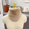 Rabbit Fur Scarf Double-Sided Knitted Real Fur Neck Warmer Women Winter Warm Neck Scarves Natural Fur Ring Scarves Winter Scarf