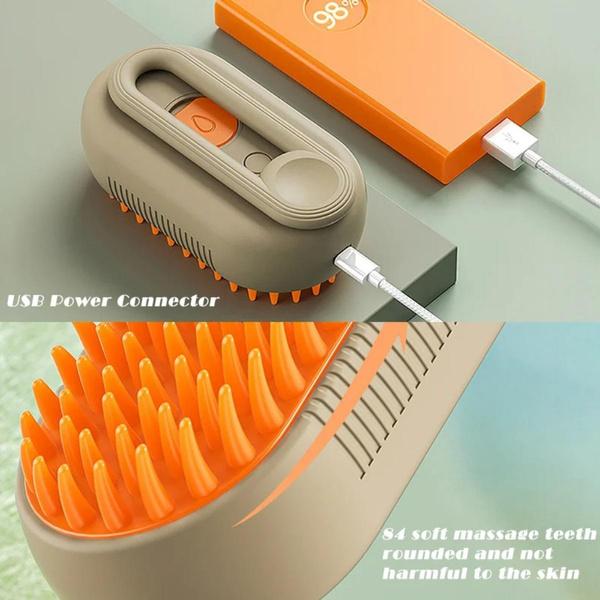 Steamy Dog Brush Electric Spray Cat Hair Brush 3 In1 Dog Steamer Brush for Massage Pet Grooming Removing Tangled and Loose Hair