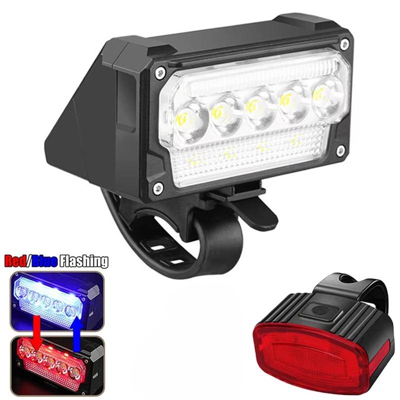 Bright Bicycle Light 5 LED Front Type C Rechargeable MTB Mountain Bicycle Lamp 1000LM Bike Headlight Flashlight Cycling Scooter