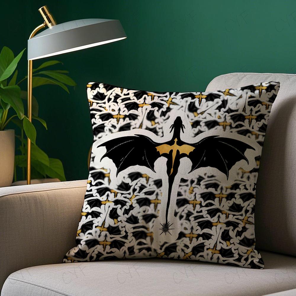 F-Fourth W-Wing Dragon Pillow Case Pillowcase Anti-dustmite Pillow Invisible Zipper Silky Short Plush Sofa Cushion Cover