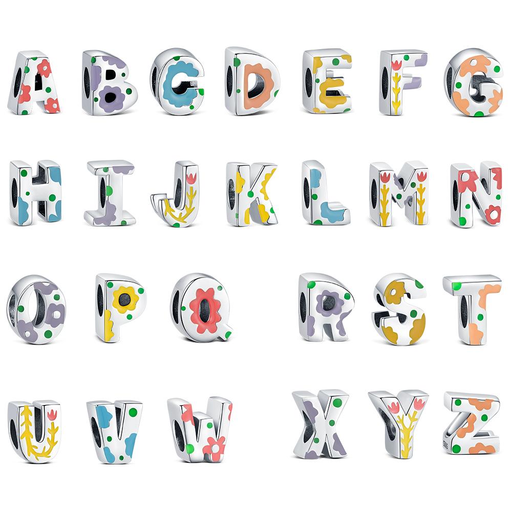 

26 Letters Colorful Simple Pendant Fit Bracelet Diy For Women Fashion Jewelry Fine Birthday Gift Daily Wear V