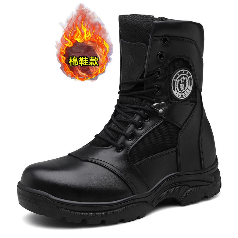 Pánské vysoké boty s ocelovou špičkou Boty pro trénink z pravé kůže Outdoorová horolezecká pracovní obuv Zimní teplá sněhová obuv
