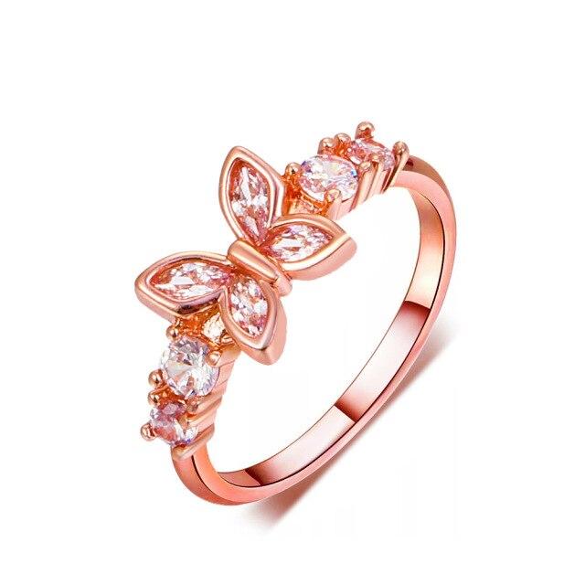 2022 New Butterfly Shape Ring Female Fashion Simple Opening Adjustable Love Ring Girl Jewelry Gift  Anillos Mujer