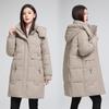 Gepolsterte Kleidung Damen mittel und lang mit Kapuze Winter locker neu gepolsterte Kleidung verdickte warme Steppjacken Übergrößenjacken