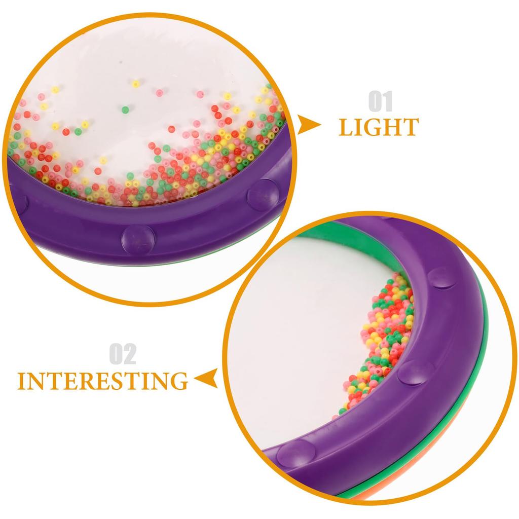 NOLITOY Ocean Drum, Wave Sound Drum, Percussion Instrument for Kids, Educational Toy, Plastic, 25cm, Multicolor