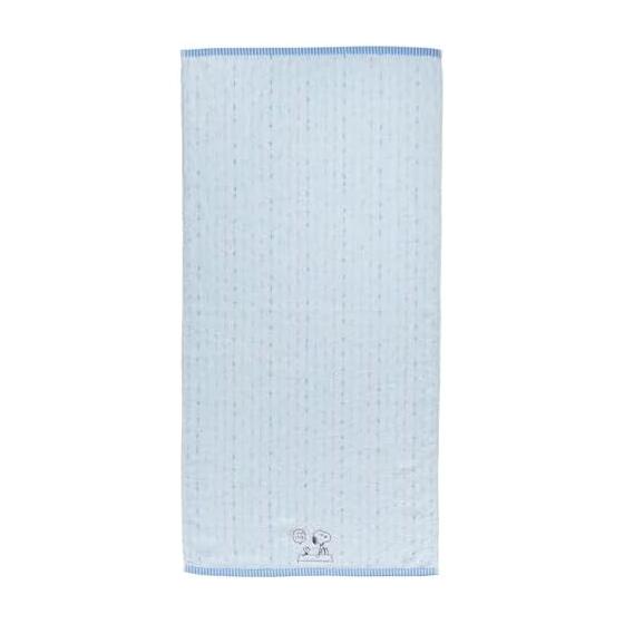 nishikawa [Nishikawa] Snoopy Bath Towel 60X120cm Washable 100% Cotton Non-twisted Soft Soft with Imabari Name One Point Embroidery Blue XT16370604