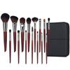 15-Piece Animal Hair Makeup Brush Set - Sandalwood Eyeshadow & Highlighter Brushes for Makeup Artists