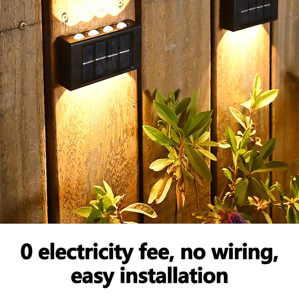 2 Pack Solar Up Down Wall Lights Outdoor Sconce IP65 Waterproof Solar Fence Light For Home Garden Porch Decoration