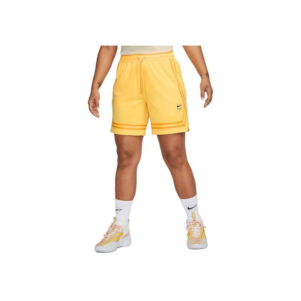 Nike Fly Crossover Logo Embroidered Straight Regular Shorts Women shorts Yellow DH7326-848