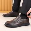 Lässige Lederschuhe Herren 2025 Herbst runde Spitze weiches Leder Herrenschuhe bequeme Slipper Freizeitschuhe Tide 2025