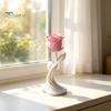 Einzigartige Romantische Geschenke Moderne Rosen-Skulptur, 3D-gedruckte minimalistische Blumendekoration, Abstrakte Innenraumdekoration Blumenstatue für Zuhause Büro,