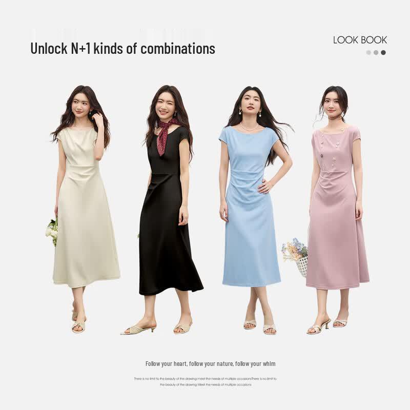 Elegant Off-Shoulder A-Line Midi Dress