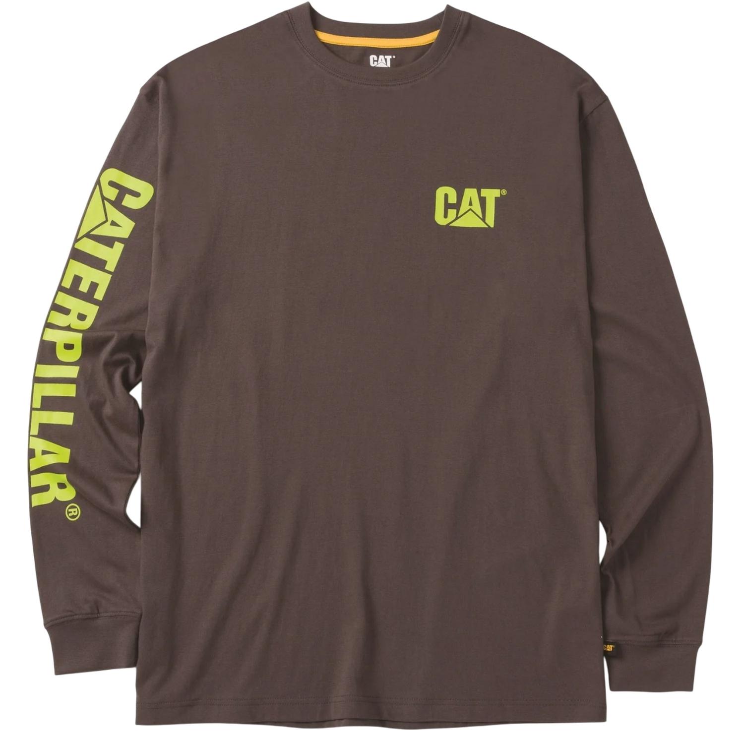 Caterpillar Heren Trademark Banner T-shirt met Lange Mouwen L donkergrijze kleur