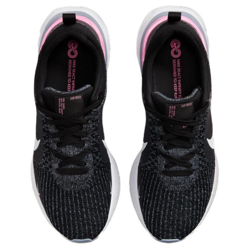 Nike React Infinity Run Schwarz Fußballgrau Pink Sneaker DZ3014-001