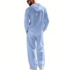 Completo casual da uomo in lino a due pezzi: camicia con cappuccio e bottoni e pantaloni a gamba dritta – perfetti per le vacanze al mare in primavera/estate