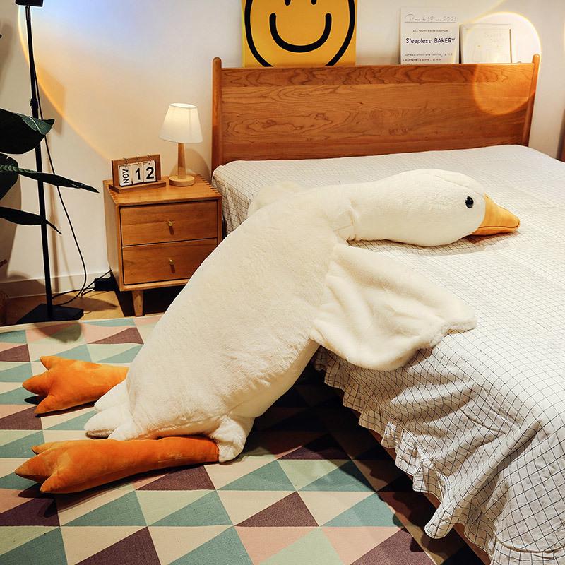 Internet Celebrity Style Big White Goose Plush Sleeping Pillow & Comfort Doll - Children's Gift Toy