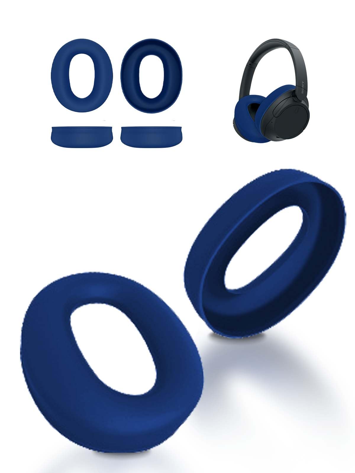 

Case Cover Silicone for Sony Pad YAJOJO Washable WH-CH720N [Ear Cover] Scratch-proof, Fingerprint-proof, Dirt-proof, Soft, Dustproof, (Blue)