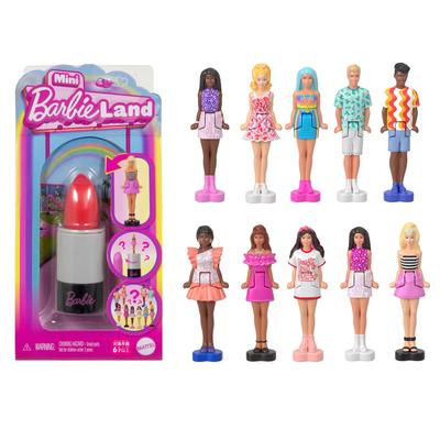 Barbie Mini Barbieland Fashionista Assorted (Lipstick) 10 Micro Dolls Box Sale Dress Up DollHouse Adult Buying 6 Years Old and Up Multi 986Aset-HYF19