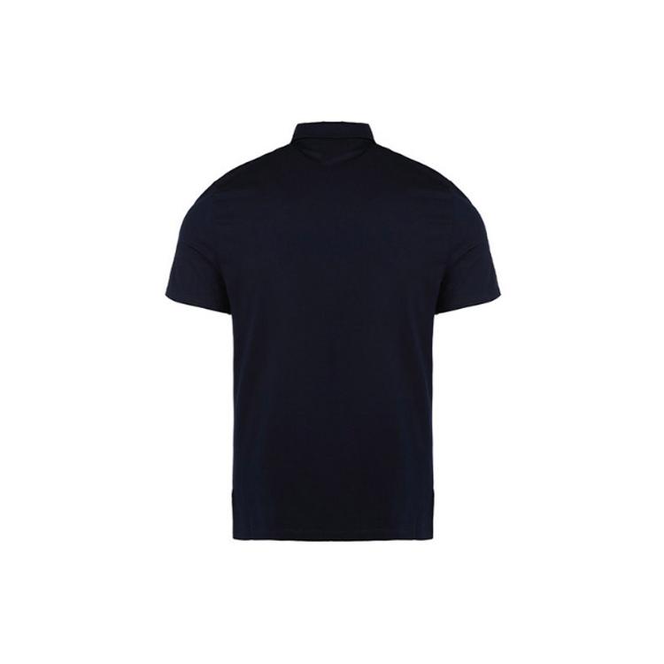 Prada Polo Shirts Men's Navy Blue Polo Collar Moderate Straight Fit UJN7141YDP-F0124